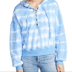 Free people tie dye believer lace up sweatshirt
